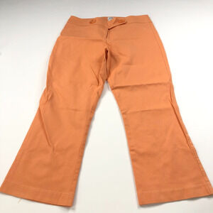 Cache 6 (Fit 30W 24L) Cotton Mid Rise Crop Capri Pants 6 Orange